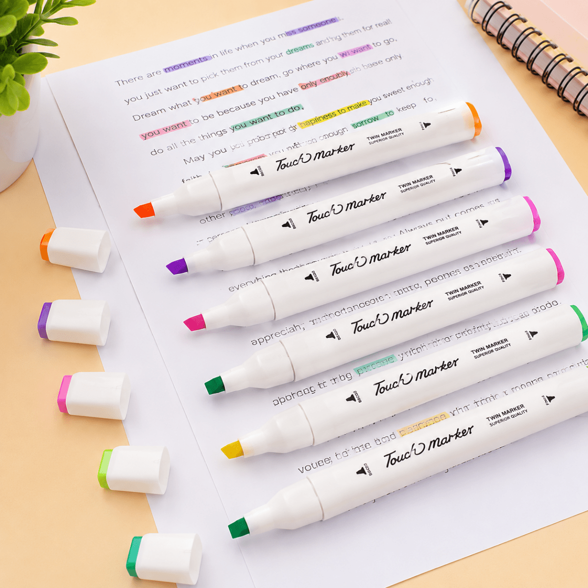 12 Vibrant Dual-Tip Sketch MarkersDual-Tip MarkersCrafty Cuddle12 Vibrant Dual-Tip Sketch MarkersTouchcool 1212 dual-tip sketch markersalcohol-based markers