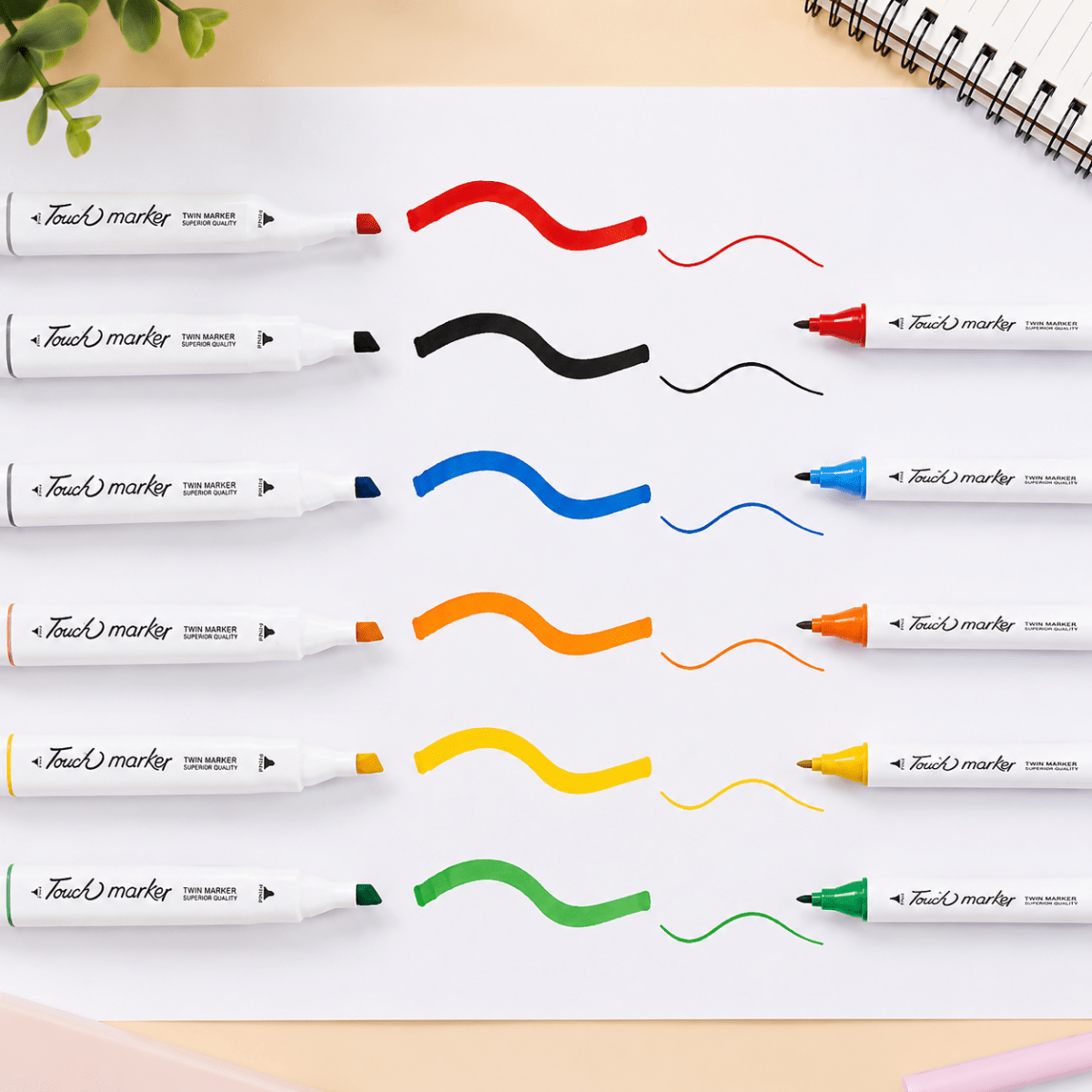 12 Vibrant Dual-Tip Sketch MarkersDual-Tip MarkersCrafty Cuddle12 Vibrant Dual-Tip Sketch MarkersTouchcool 1212 dual-tip sketch markersalcohol-based markers