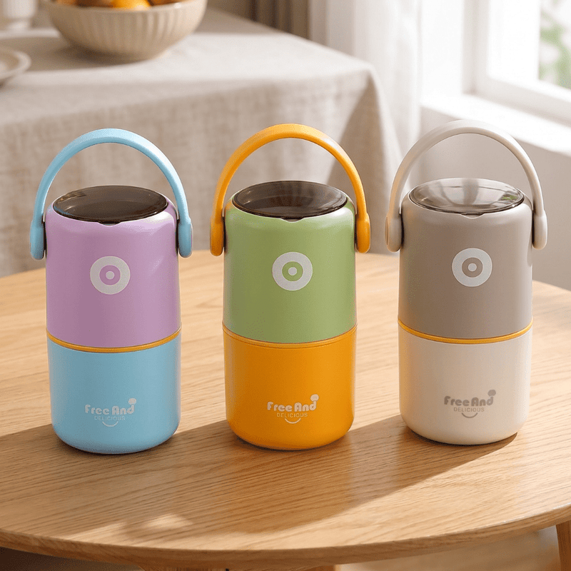 2 Layer Insulated Lunch Box with Handle