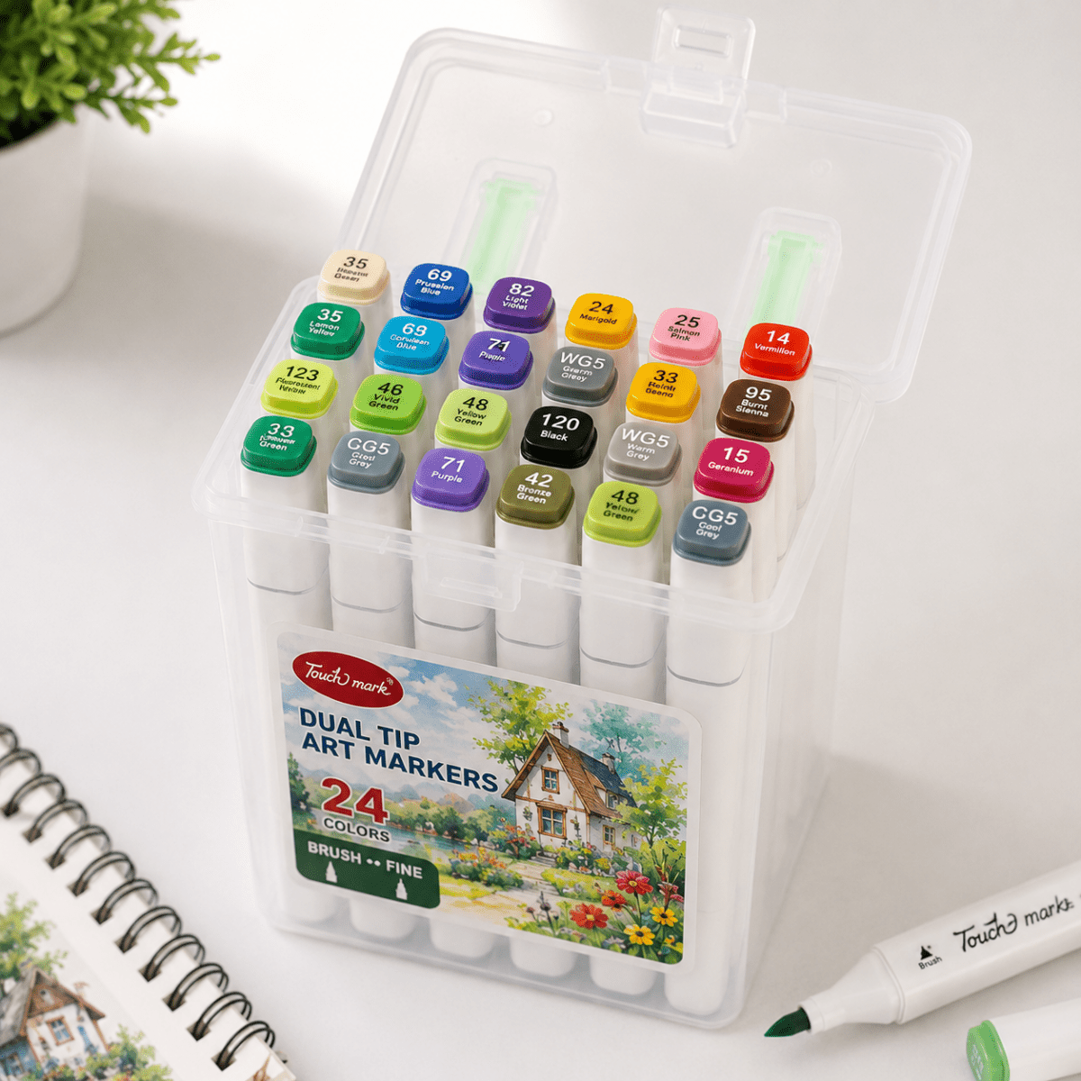 24 Dual-Tip Sketch MarkersDual-Tip MarkersCrafty Cuddle24 Dual-Tip Sketch MarkersTouchcool 24alcohol-based markersart markers set
