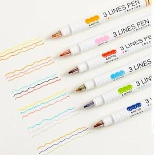 "🖋️🌈 3 - Line Pen Pack ✨ - 6 Cute &amp; Colorful Pens!"CRAFTY CUDDLE"🖋️🌈 3 - Line Pen Pack ✨ - 6 Cute &amp; Colorful Pens!"3 Lines Pen