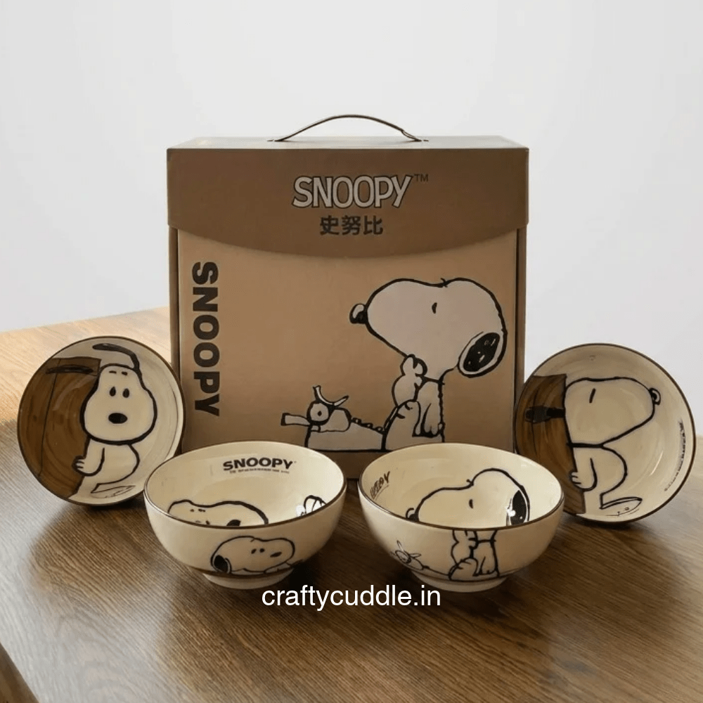 4-Piece Cartoon Bowl Set with Gift BoxKids DinnerwareCrafty Cuddle4-Piece Cartoon Bowl Set with Gift BoxSnoopy