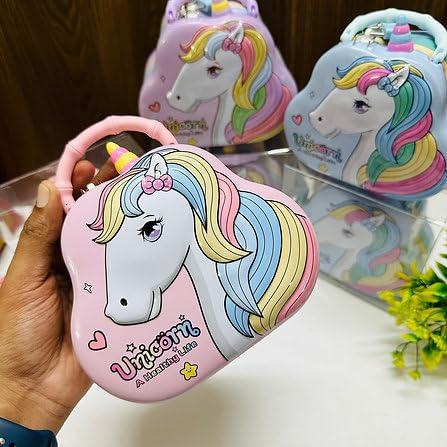 Unicorn Metal Piggy bank with Lock and Key