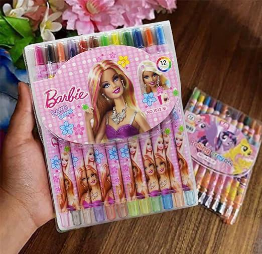 🎀 Barbie Glam Rolling Crayons – Twist, Color & Shine! 🌈✨