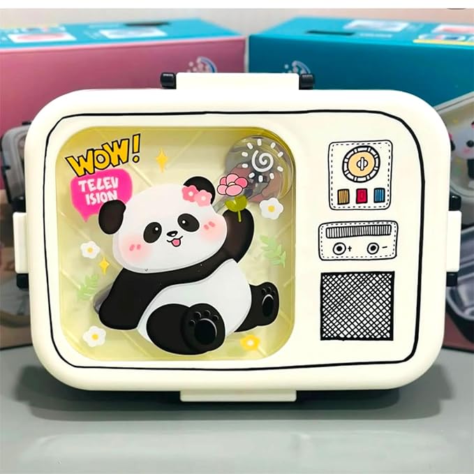 🐼📺 Panda TV Lunch Box – Adorable, Leak-Proof & Travel-Friendly! 🍱✨