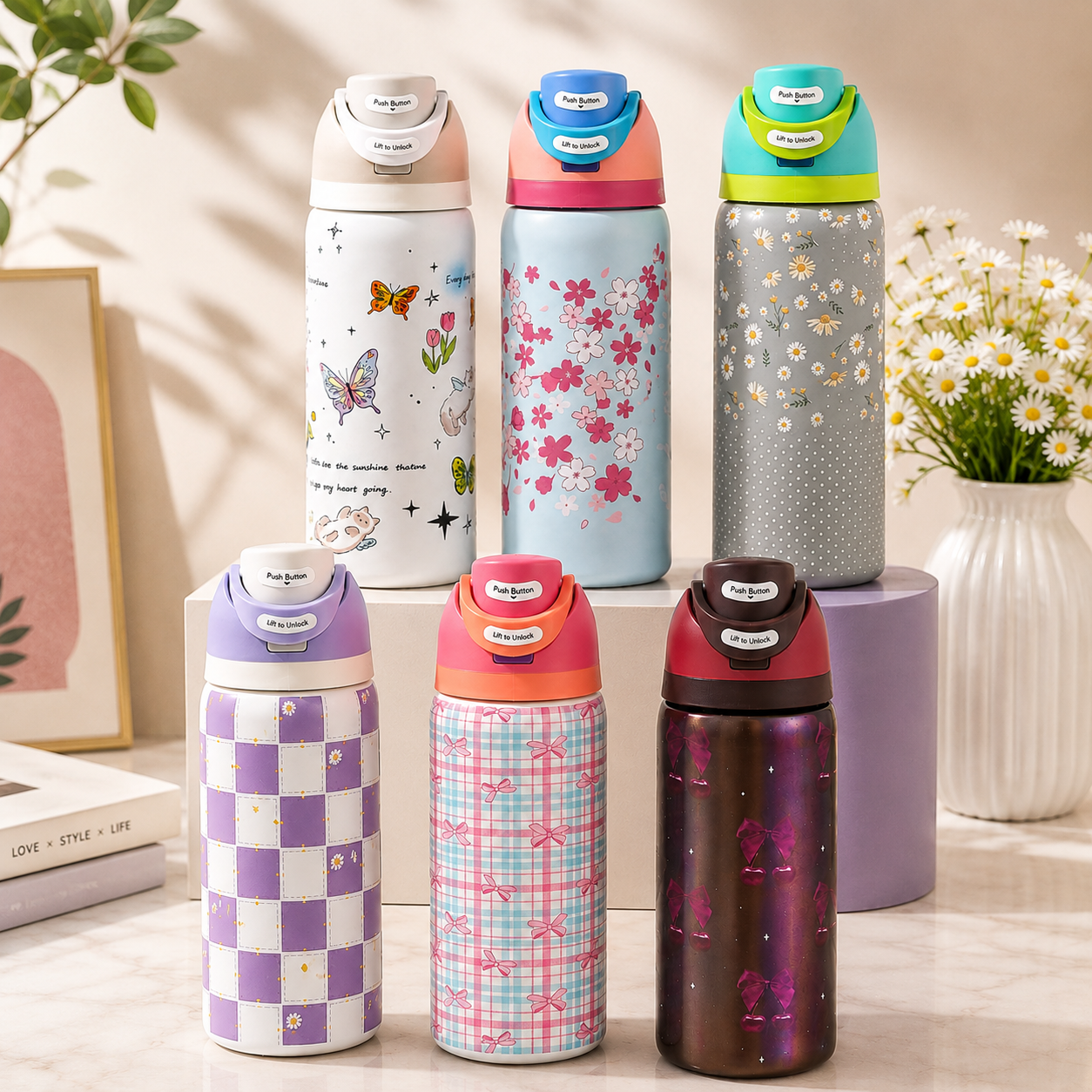 Cute Printed Insulated Bottle
