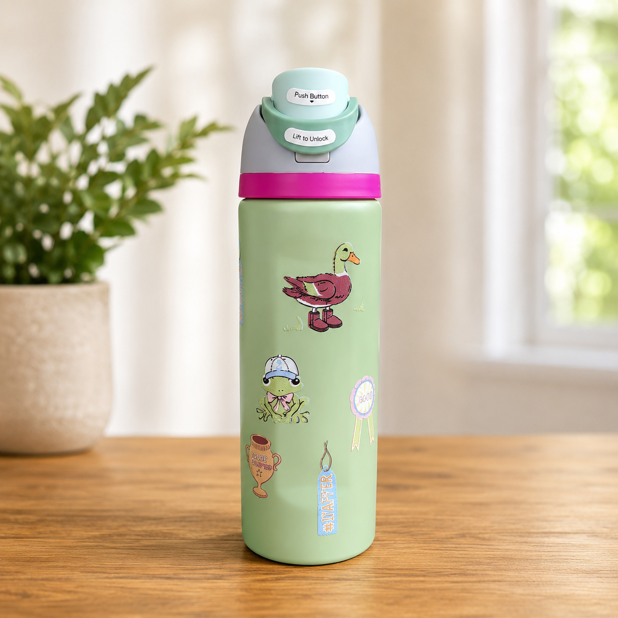Kawaii Cartoon Stainless Steel Water Bottle