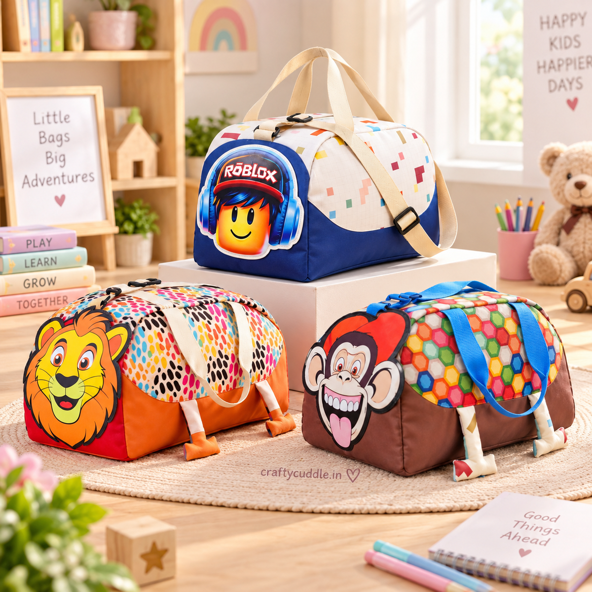 Kids Cartoon Character Duffel Bag