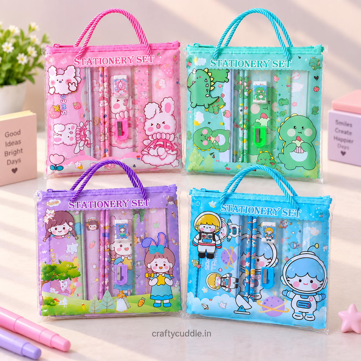 Cute Kids Stationery Gift Set with Pencil Pouch