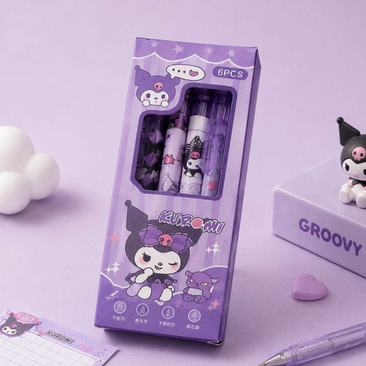 Cartoon Mechanical Pencils with Built-in Eraser