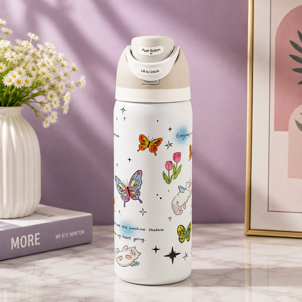 Cute Printed Insulated Bottle