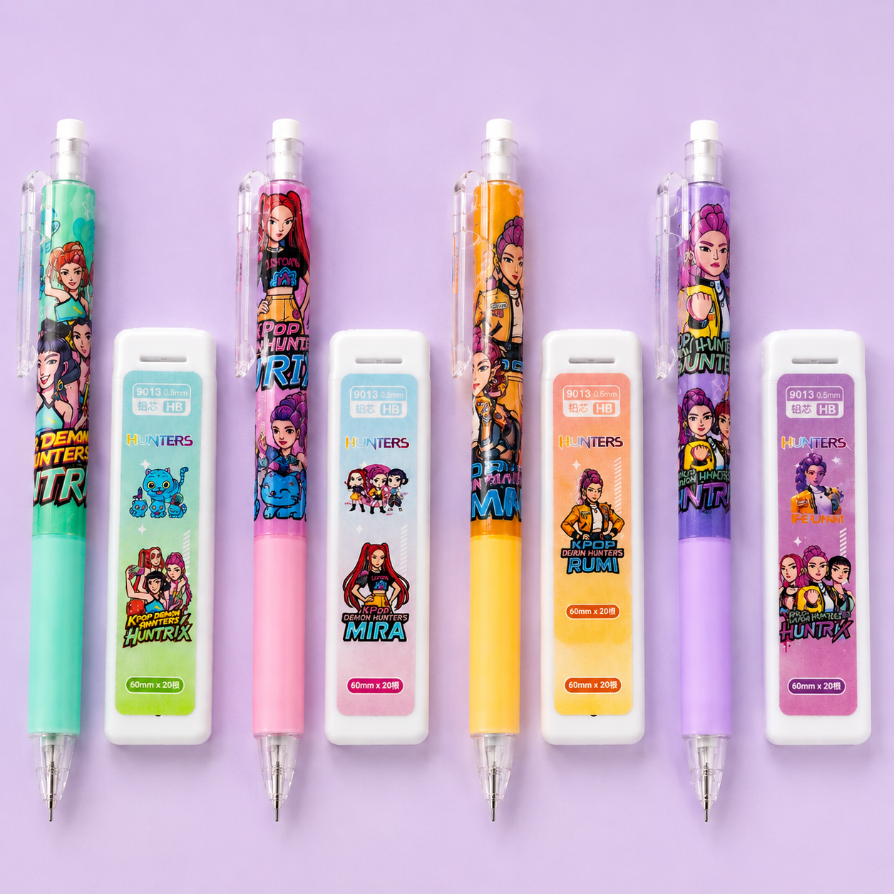 Anime Style Mechanical Pencil Set with HB Lead Box