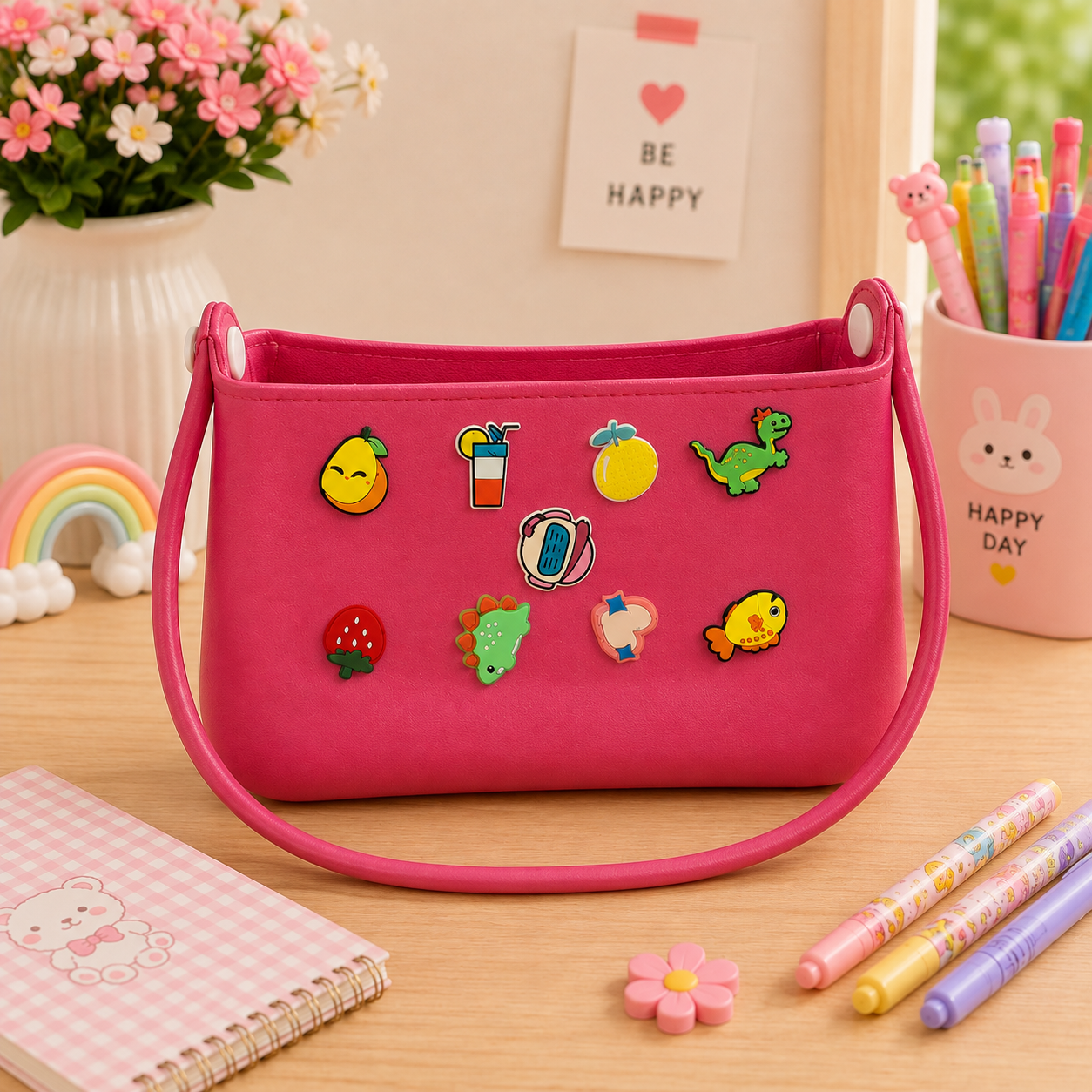 Kids Silicone Cartoon Charm Shoulder Bags