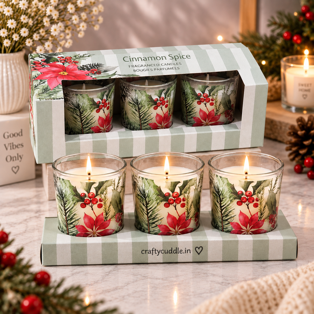 Set of 6 Scented Glass Candles Gift Set
