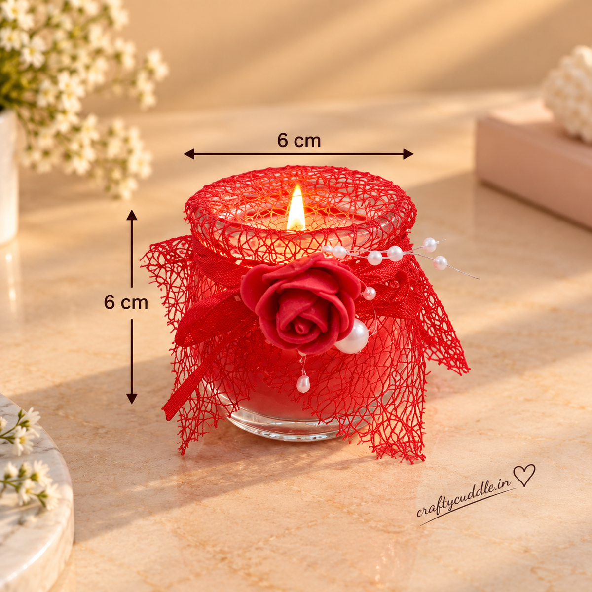 Decorative Lace Flower Candle