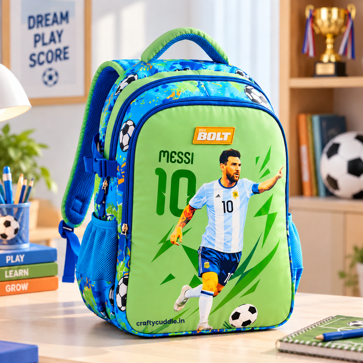 Messi & Space Theme Kids School Backpack