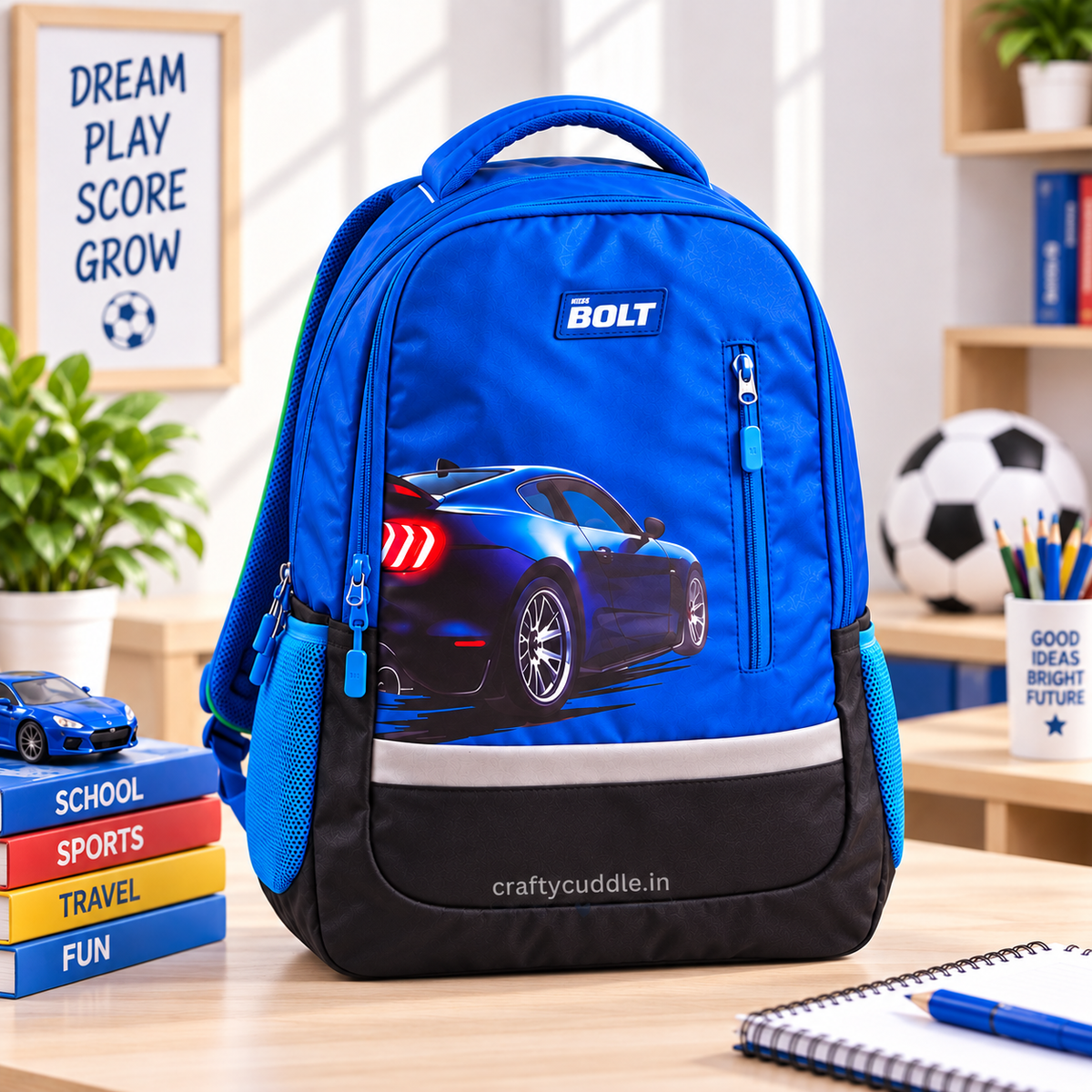 Car Print School Backpack