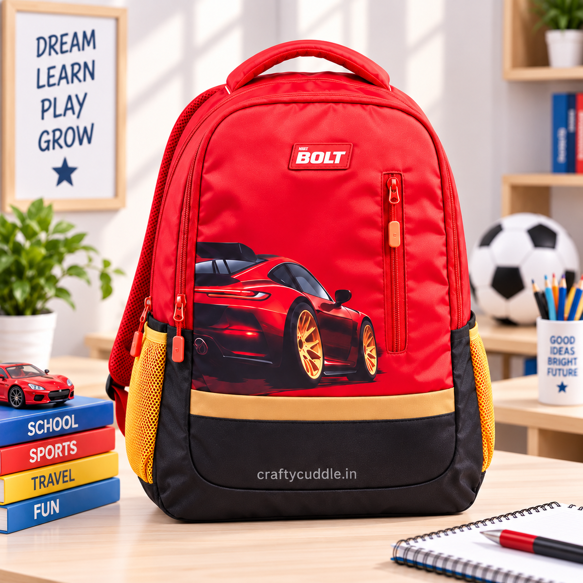 Car Print School Backpack