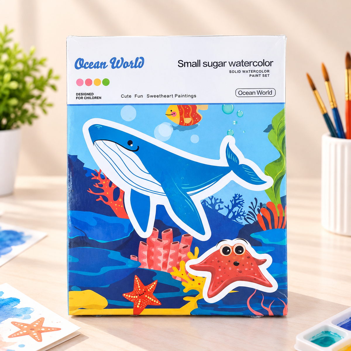 Kids Watercolor Painting Set with Activity Book