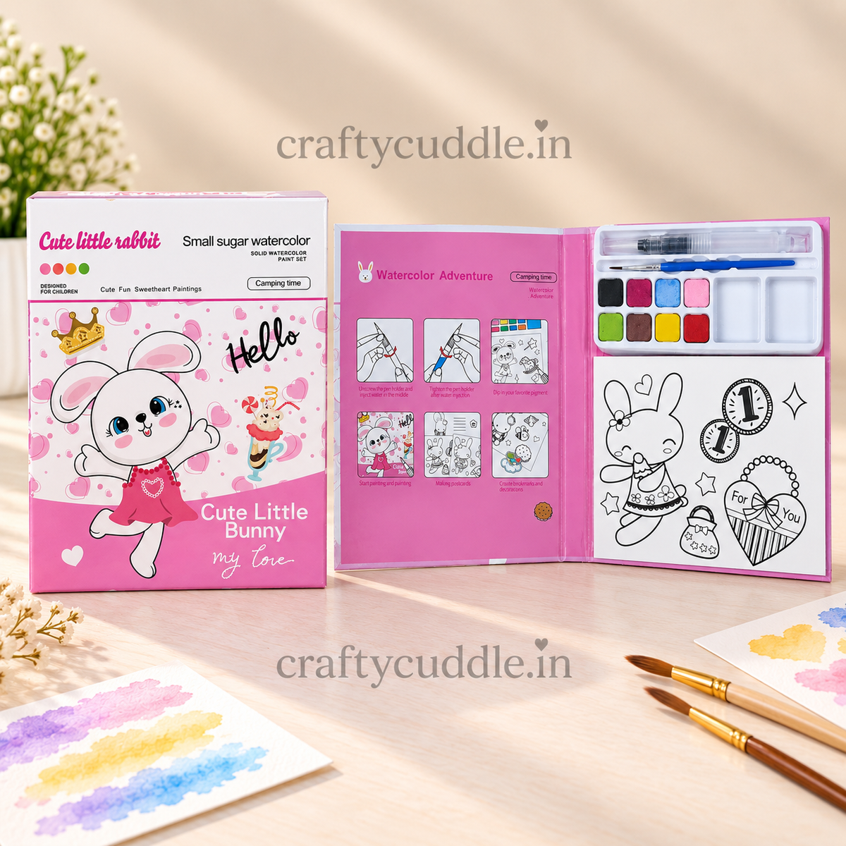 Kids Watercolor Painting Set with Activity Book