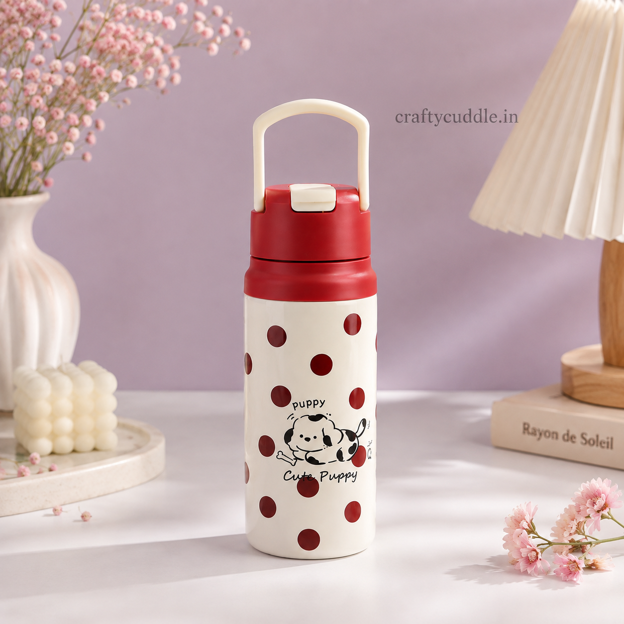 Cute Puppy 550ml Stainless Steel Sipper Bottle