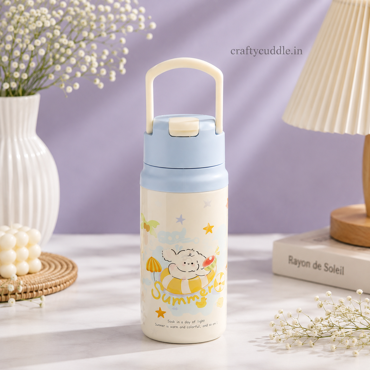 Cute Puppy 550ml Stainless Steel Sipper Bottle