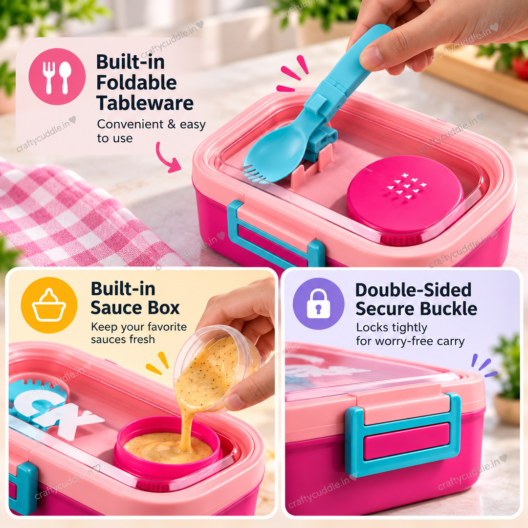 HappyMeal Kids Bento Box with Sauce Container