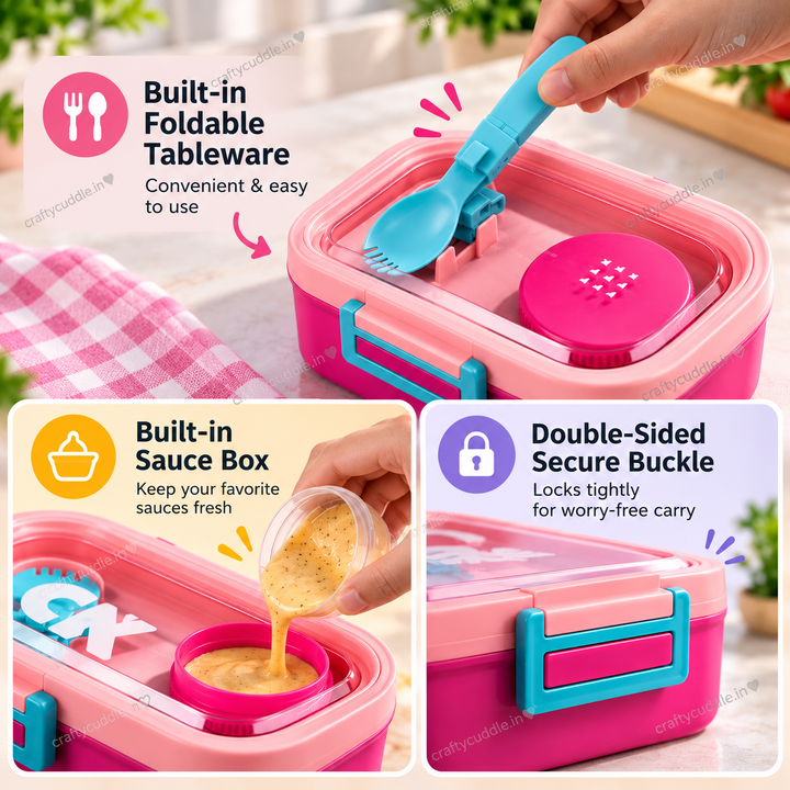 HappyMeal Kids Bento Box with Sauce Container