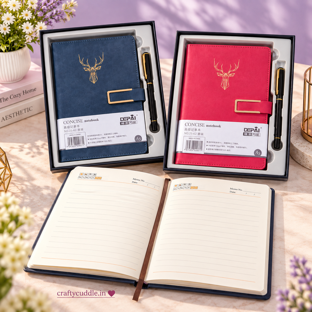 Luxury Deer Design A5 Diary &amp; Pen Gift Set –