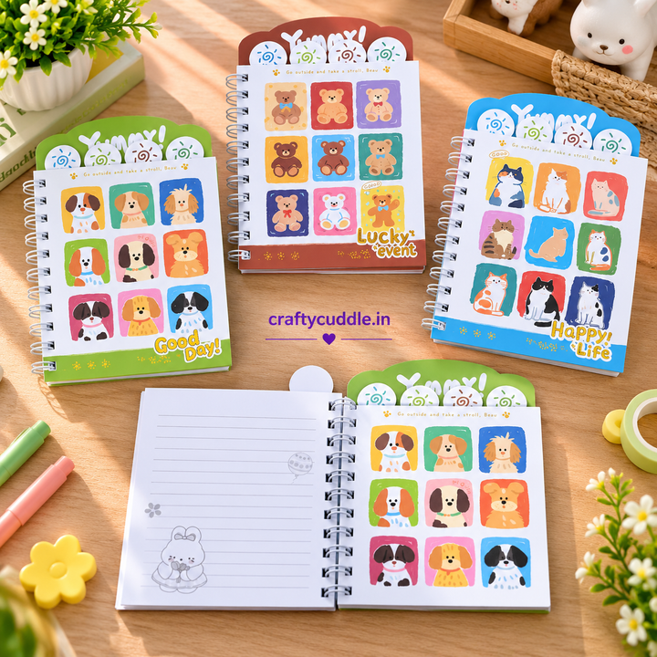 Kawaii Spiral Notebook with Cute Cartoon Design (1Pc)