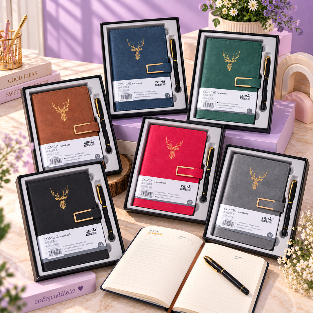 Luxury Deer Design A5 Diary &amp; Pen Gift Set –