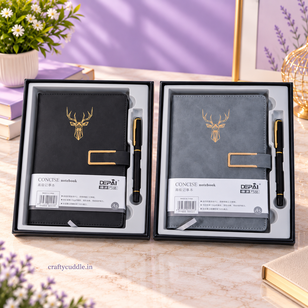 Luxury Deer Design A5 Diary &amp; Pen Gift Set –