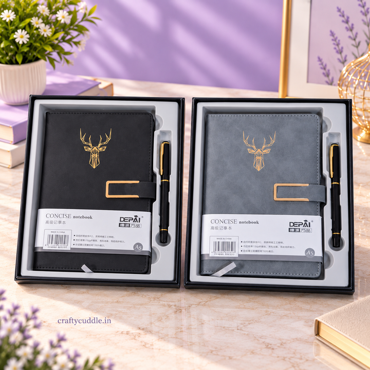 Luxury Deer Design A5 Diary &amp; Pen Gift Set –
