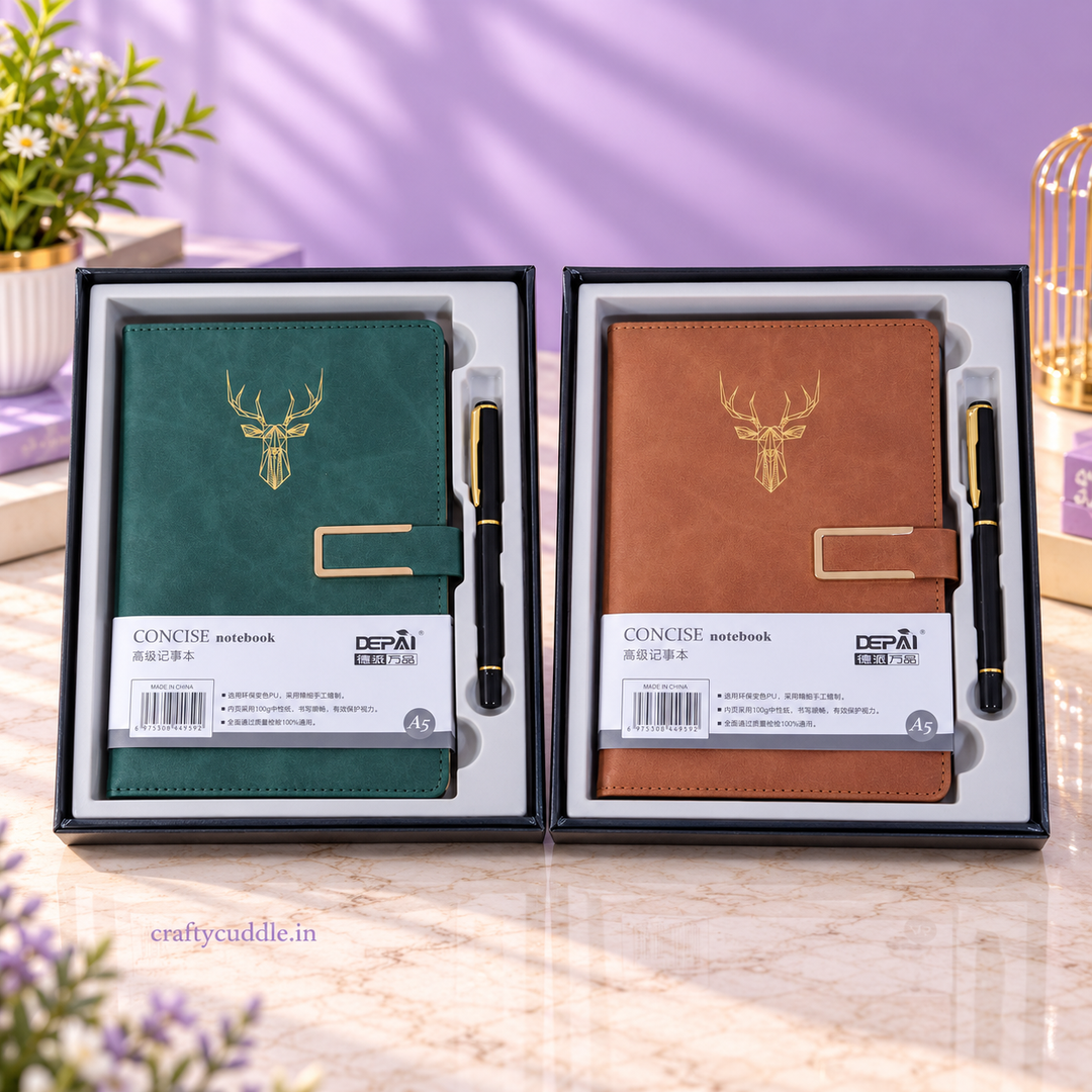 Luxury Deer Design A5 Diary &amp; Pen Gift Set –