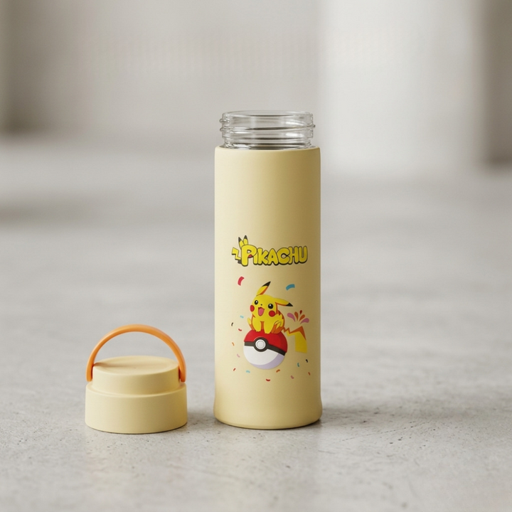 Cute Cartoon Glass Water Bottle