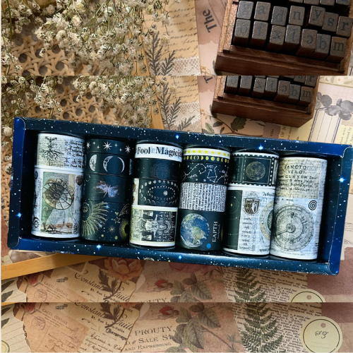 Astronomy Theme Washi Tape Set - 18 Rolls