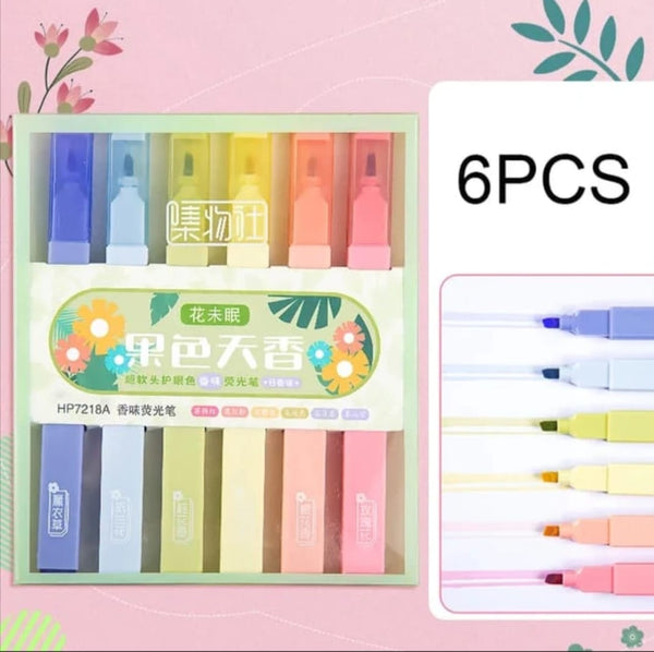 Sweet Scents & Bold Colors: Pack of 6 Fragrant Highlighters! 🌟💐