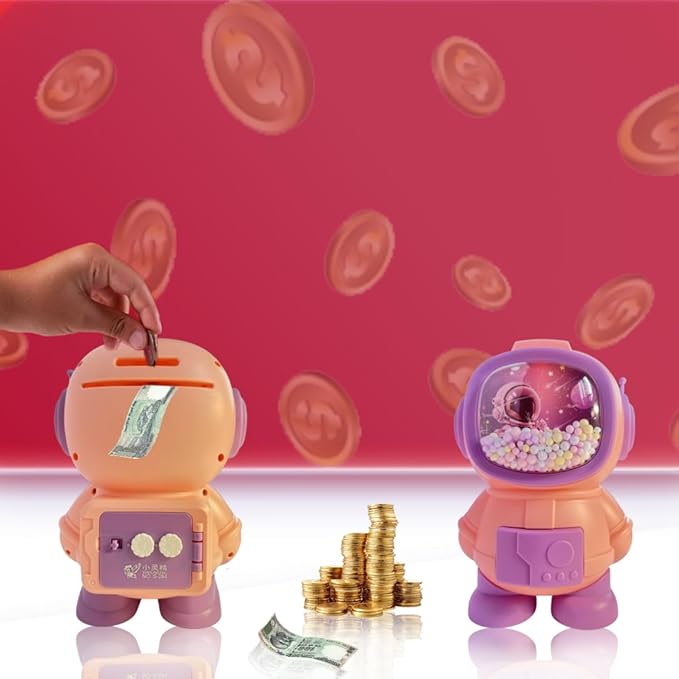 👨‍🚀Pink Space Explorer Piggy Bank with Passcode 🔐