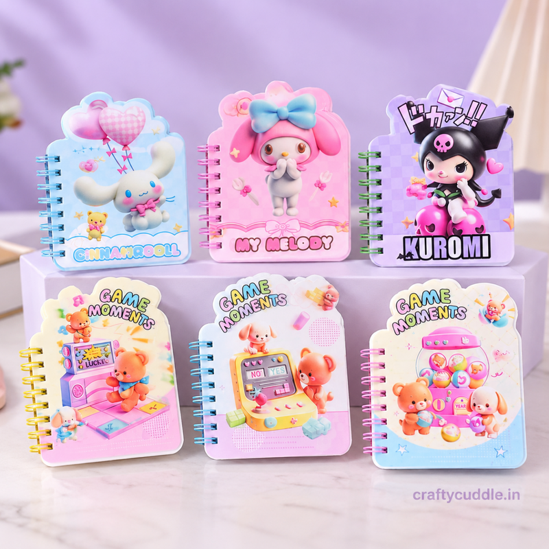 Adorable Cartoon Spiral Diary (1Pc)