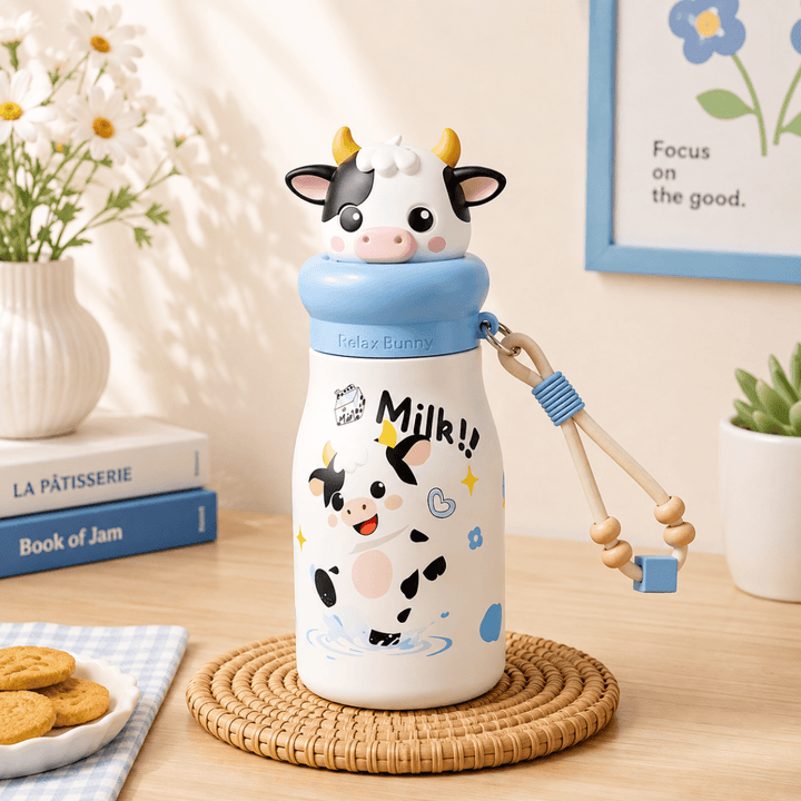Animal Friends Kids Water BottleCartoon Kids Water BottleCrafty CuddleAnimal Friends Kids Water BottleBlue – Cute CowKidsWaterBottle KawaiiBottle KidsEssentials CartoonBottle CuteBottle SchoolEssentials KidsAccessories WaterBottleForKids StainlessSteelBottle KidsGifts CuteStationery BackToSchool MomApproved KidsProducts ShopifyIndia