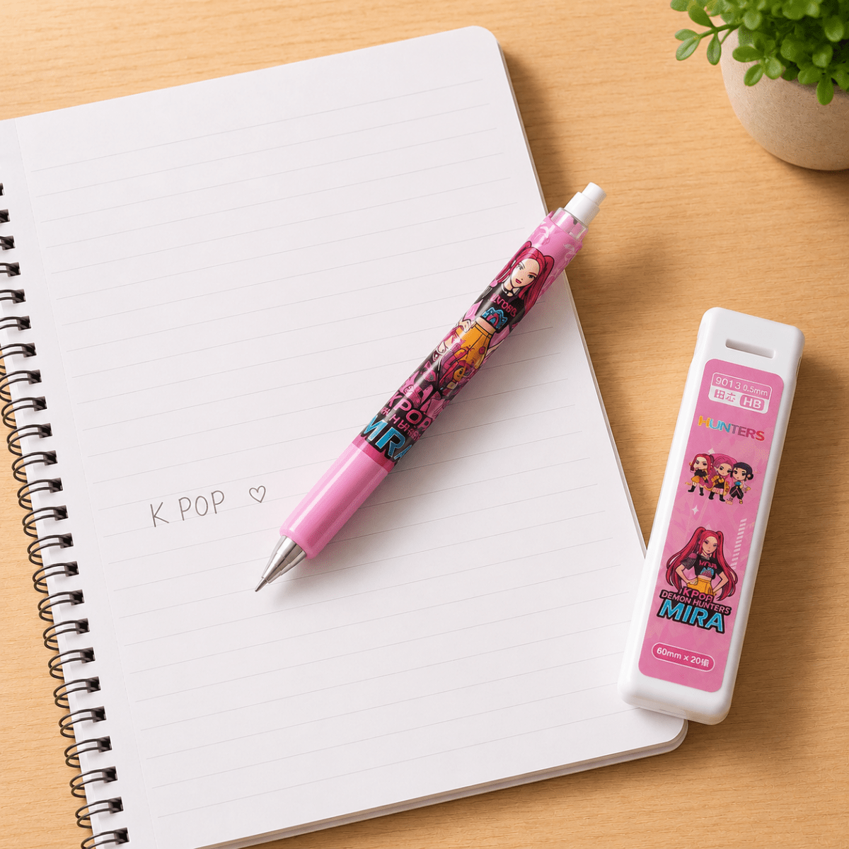 Anime Style Mechanical Pencil Set with HB Lead BoxMechanical pencilCrafty CuddleAnime Style Mechanical Pencil Set with HB Lead BoxPinkCute StationeryRefillable Pencil