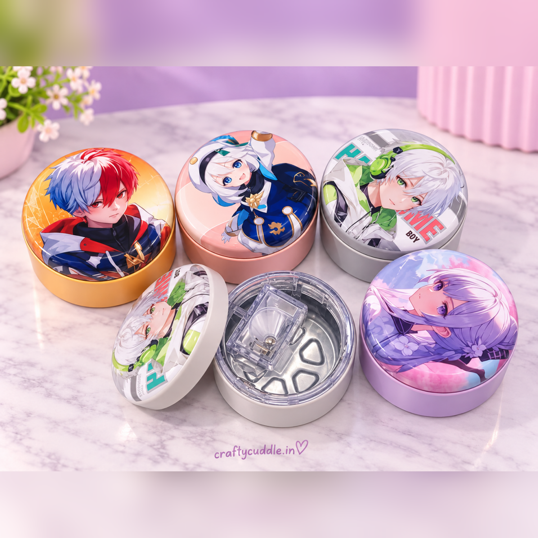 Anime Theme Round Pencil Sharpener (1Pc)Stationery > Erasers &amp; SharpenersCrafty CuddleAnime Theme Round Pencil Sharpener (1Pc)Anime Sharpener (6828-C)