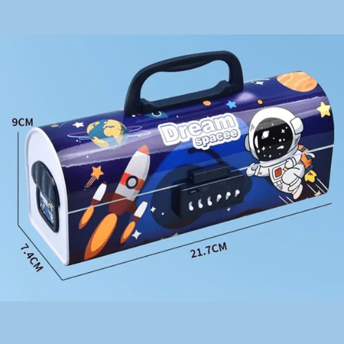 Astronaut Passcode Pencil BoxSpace pencil boxCRAFTY CUDDLEChildren's pencil case with space - themed design on a blue backgroundAstronautKidsAstronautLife