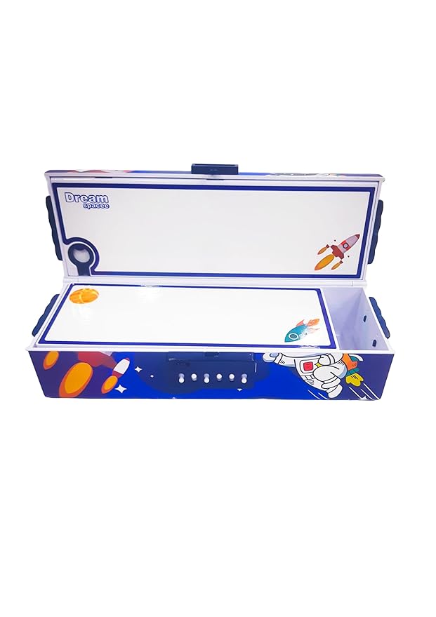 Astronaut Passcode Pencil BoxSpace pencil boxCRAFTY CUDDLESpace - themed pencil case with open lid on a white backgroundAstronautKidsAstronautLife