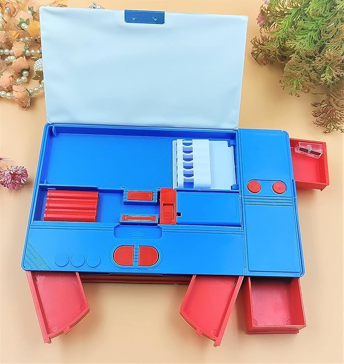 Open Avengers Jumbo Pencil Box showing inside compartments