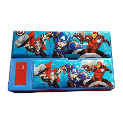 Durable Avengers pencil box featuring Iron Man and Captain America