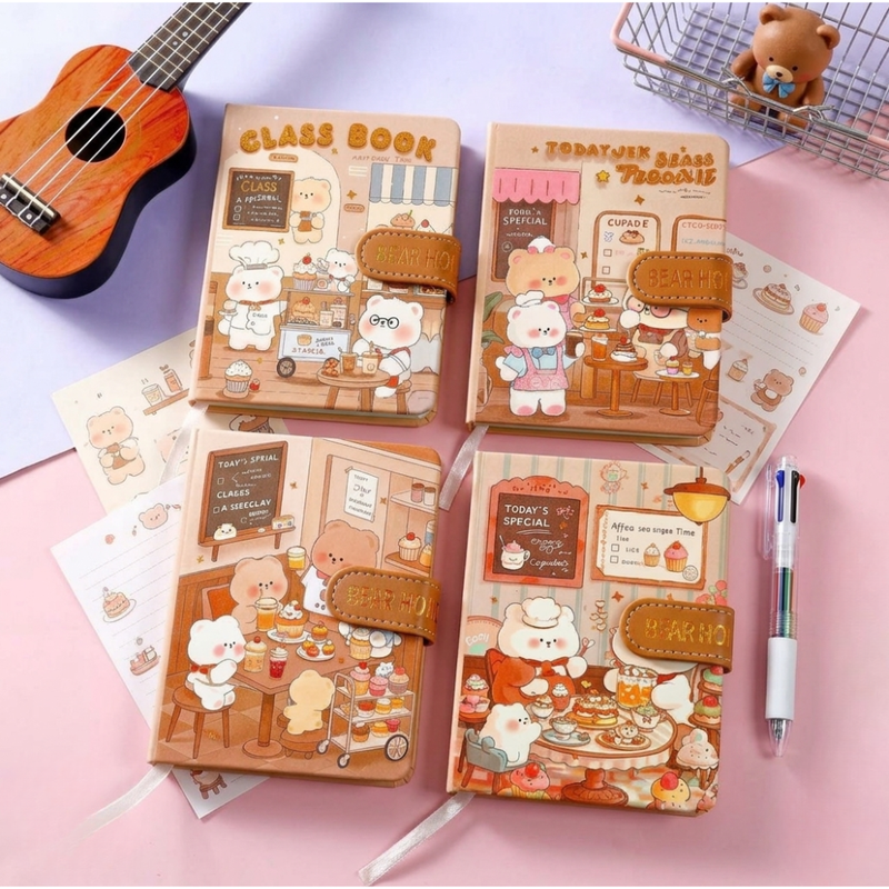 Bear Theme Diary with Magnetic Closure