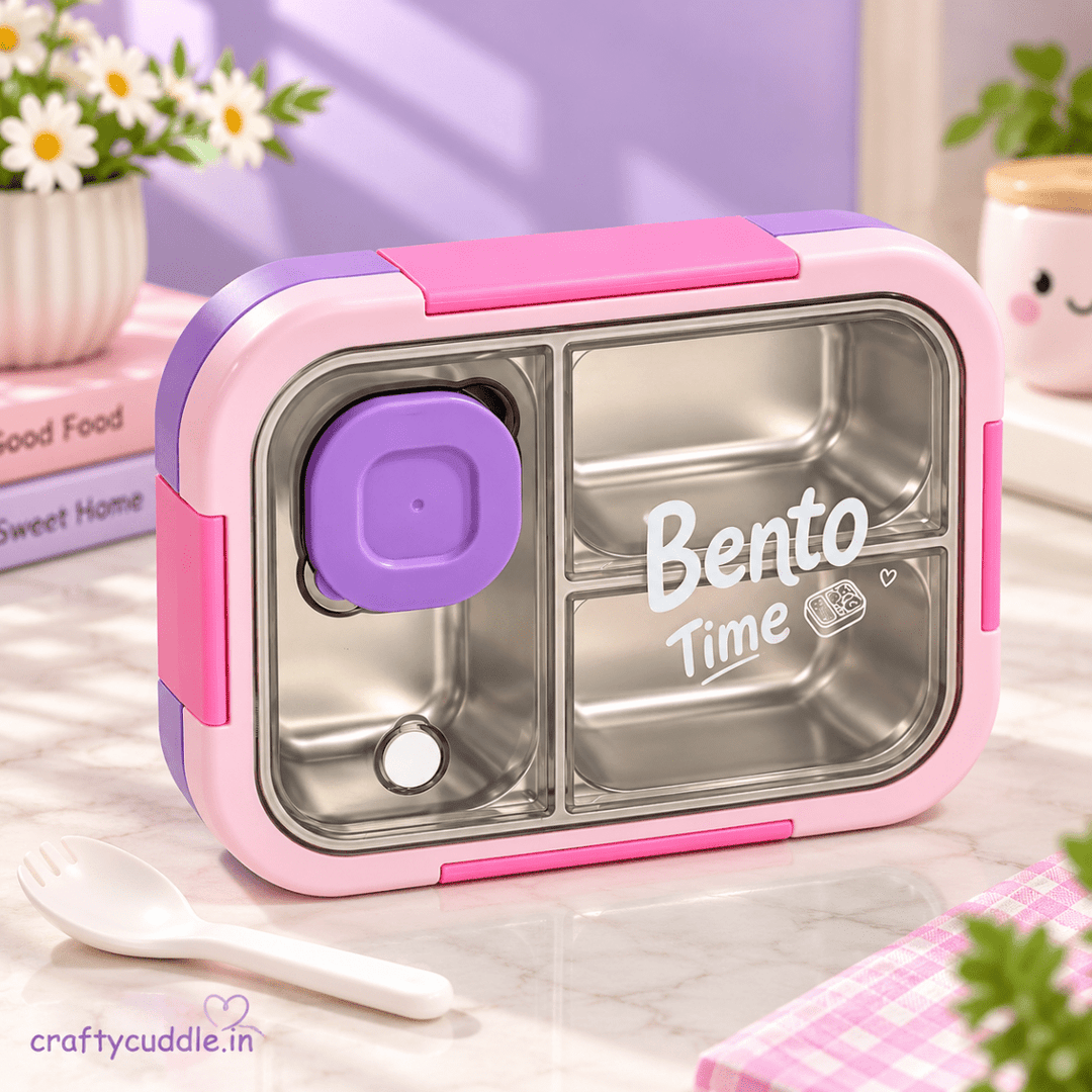 Bento Time – 3-Compartment Lunch BoxlunchboxCrafty CuddleBento Time – 3-Compartment Lunch BoxPink