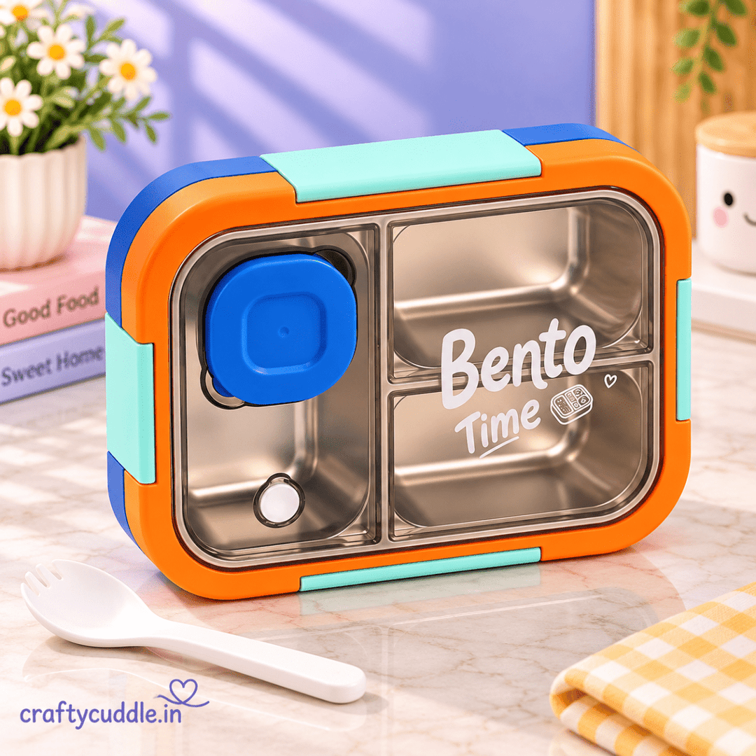 Bento Time – 3-Compartment Lunch BoxlunchboxCrafty CuddleBento Time – 3-Compartment Lunch BoxOrange