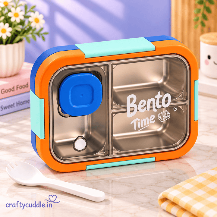 Bento Time – 3-Compartment Lunch BoxlunchboxCrafty CuddleBento Time – 3-Compartment Lunch BoxOrange